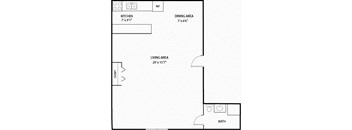 Studio Floor Plan at Hamline Terrace, Roseville, MN