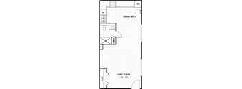 Studio Floor Plan at Hamline Terrace, Minnesota