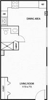 Hamline Terrace Apartments in Roseville, MN Rice Studio Floor Plan