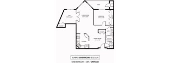 The Riverwood Apartments in Lilydale, MN 1 Bedroom 1 Bath Plus Den