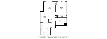 Galtier Towers Apartments in Lowertown, St. Paul, MN 1 Bedroom 1 Bath Apartment Morrison Floor Plan