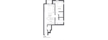 1 bed 1 bath floor plan N at The Palmer, Minneapolis, MN, 55401