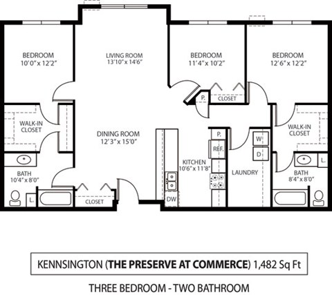 The Preserve at Commerce Apartments in Rogers, MN 3 Bedroom 2 Bath