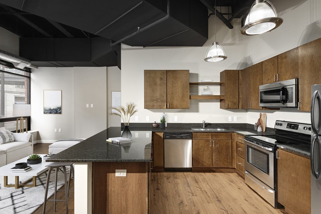 Fully Equipped Kitchen at Kellogg Square, St. Paul, Minnesota