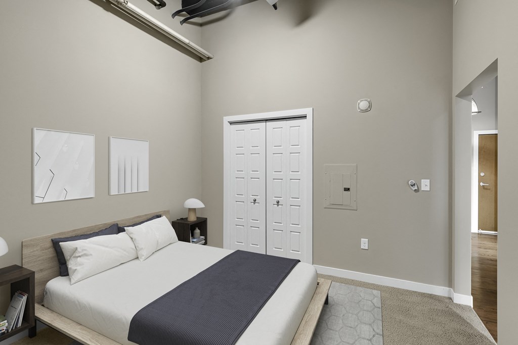 Comfortable Bedroom at Kellogg Square, St. Paul, MN, 55101