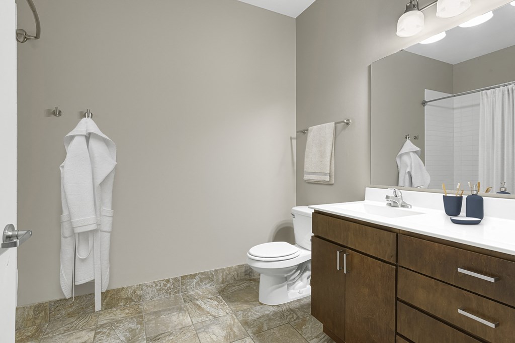 Bathroom With Storage Area at Kellogg Square, Minnesota