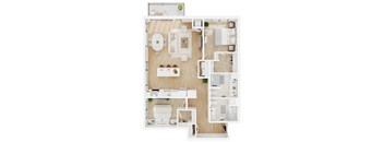 C4 Floor Plan Two Bedroom, Two Bathroom Floor Plan at Lilia Apartments in Lilydale, MN 55118