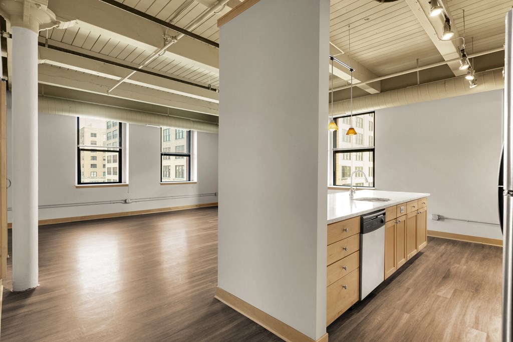 modern Living Area at Lowertown Lofts, St. Paul