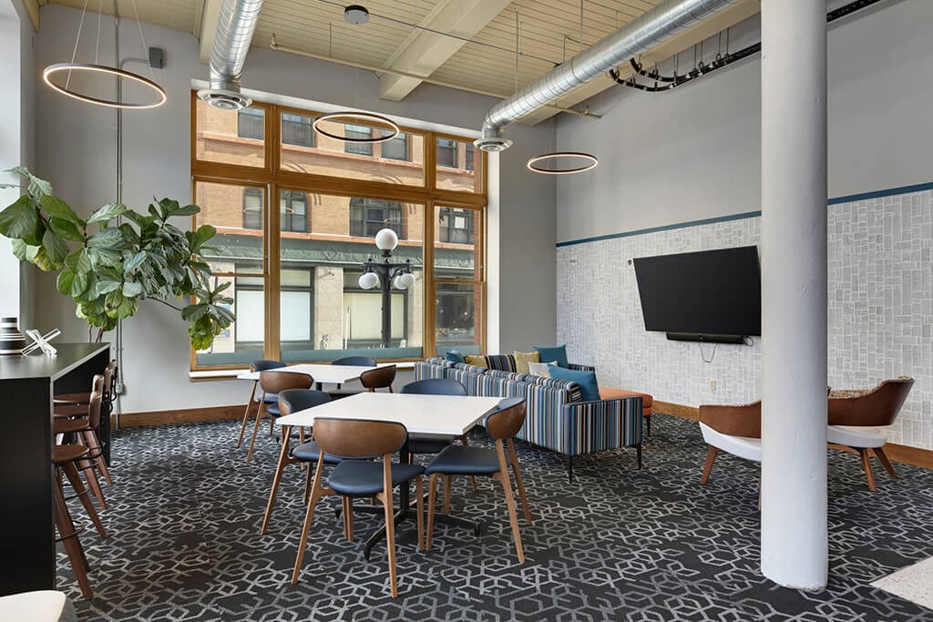 Living room and Dining at Lowertown Lofts, Minnesota, 55101