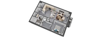 Lowry Floor plan 726 Sq.Ft. at The Whit, Minneapolis, Minnesota