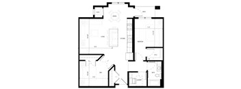 Gabella at Parkside Apartments in Apple Valley, MN One Bedroom One Bath Plus Den Floor Plan 