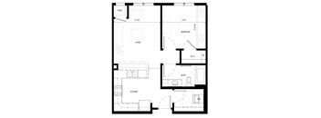 Gabella at Parkside Apartments in Apple Valley, MN One Bedroom One Bath Floor Plan