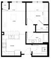 Gabella at Parkside Cedar Floor Plan Gabella at Parkside Apartments in Apple Valley, MN One Bedroom One Bath Floor Plan