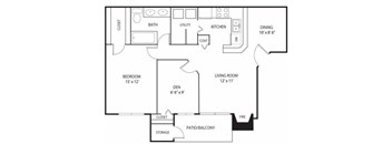 Eden Commons Apartments in Eden Prairie, MN 1 Bedroom 1 Bath Plus Den