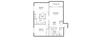 Mallard Creek Apartments in Golden Valley, MN 2 Bedroom 1.25 Bathroom