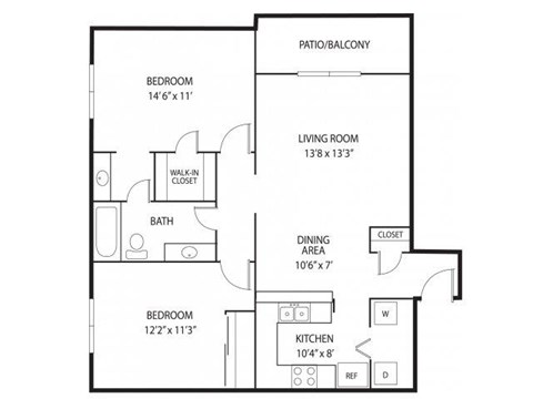 Mallard Creek Apartments in Golden Valley, MN 2 Bedroom 1.25 Bathroom