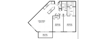 Cedars Lakeside Apartments in Little Canada, MN 2 Bedroom Apartment Royal Oak Floor Plan