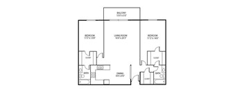 Cedars Lakeside Apartments in Little Canada, MN 2 Bedroom Apartment Spruce Floor Plan