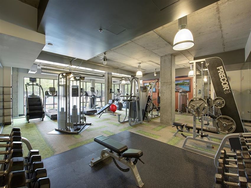 Fitness Center Be @ Axon Green Large Fitness Center with Weight Machines and Dumbbells