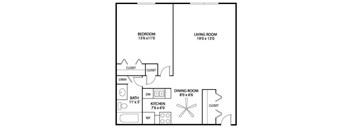 Hamline Terrace Apartments in Roseville, MN 1 Bedroom 1 Bath Apartment