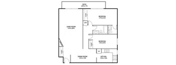 Hamline Terrace Apartments in Roseville, MN 2 Bedroom 1.5 Bath Apartment