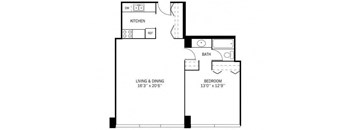 Kellogg Square Apartments in St. Paul, MN 1 Bedroom 1 Bath Apartment