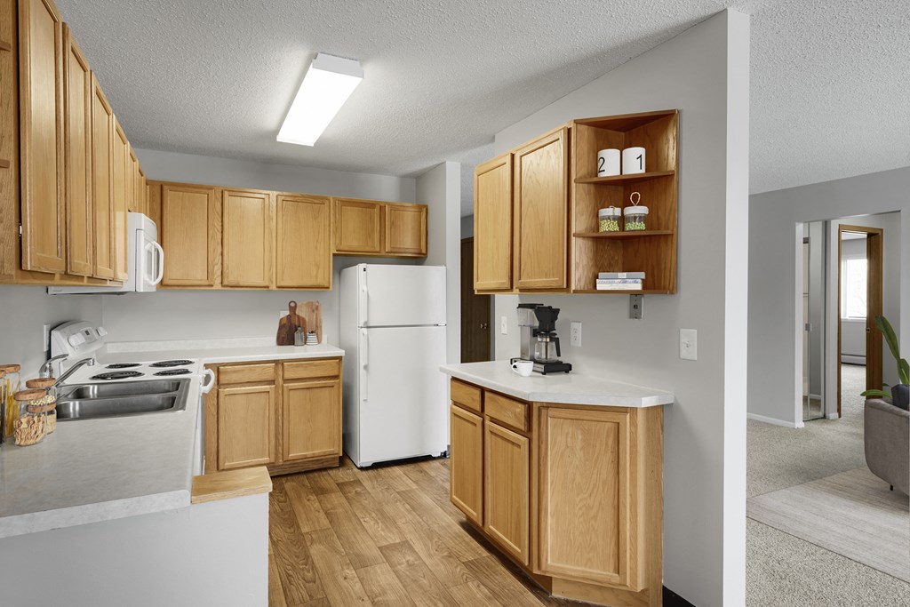 Fully Furnished Kitchen at Medicine Lake Apartments, Minnesota, 55441