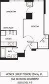 Galtier Towers Meeker Floor Plan Galtier Towers Apartments in Lowertown, St. Paul, MN 1 Bedroom 1 Bath Apartment