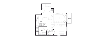 B2 Floor Plan at Zelia on Seven, Minnesota, 55416