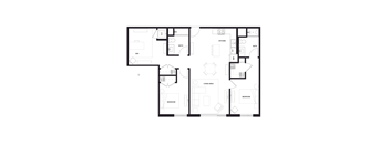 floor plan of the first floor of a modern house at Zelia on Seven, Minnesota