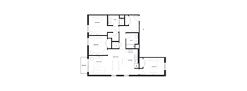 floor plan of the apartment with the furniture and the plans of the house at Zelia on Seven, Minnesota