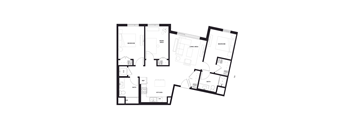 a floor plan of a residence with an open floor plan at Zelia on Seven, Minnesota