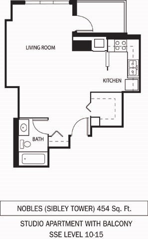 Galtier Towers Apartments in Lowertown, St. Paul, MN Studio Apartment