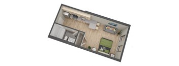 Standish floor plan 392 Sq.Ft. at The Whit, Minneapolis, MN