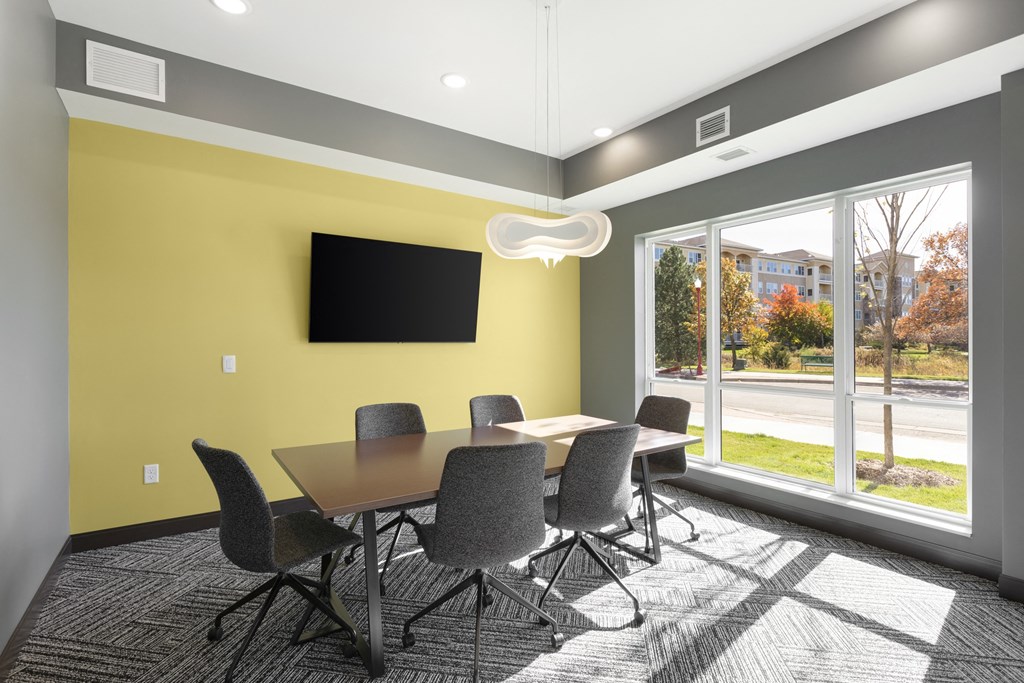 Common space meeting room at Nuvelo at Parkside, Apple Valley, 55124