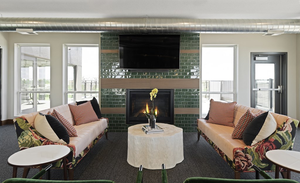 Cozy lounge and community space at Nuvelo at Parkside, Apple Valley, 55124