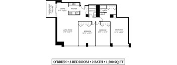 OBRIEN Floor Plan at Kellogg Square, St. Paul, MN