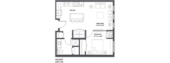 Floorplan E1 at The Palmer, Minneapolis, MN, Minnesota, 55401