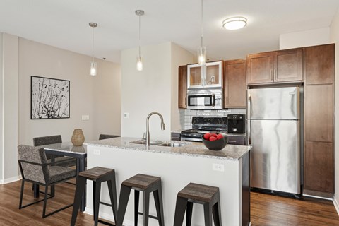 Fully Equipped Eat-In Kitchen at The Palmer, Minneapolis, MN, Minnesota