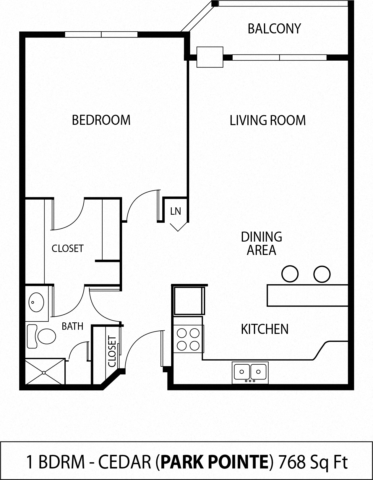 Park Pointe Cedar Floor Plan  at Park Pointe, St. Louis Park, Minnesota