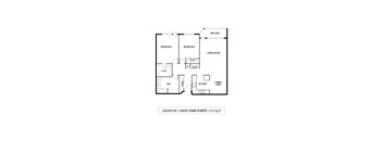 2 Bed 1 Bath Floor Plan at Park Pointe, MN, 55426
