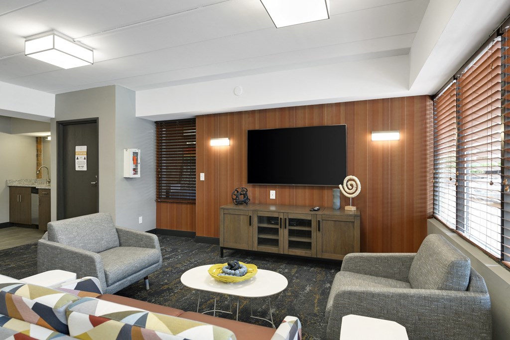 Clubroom With TV at Park Pointe, St. Louis Park, MN, 55426