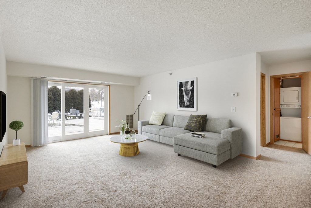 Spacious Living Room at Pebblebrook Court, Bloomington, MN