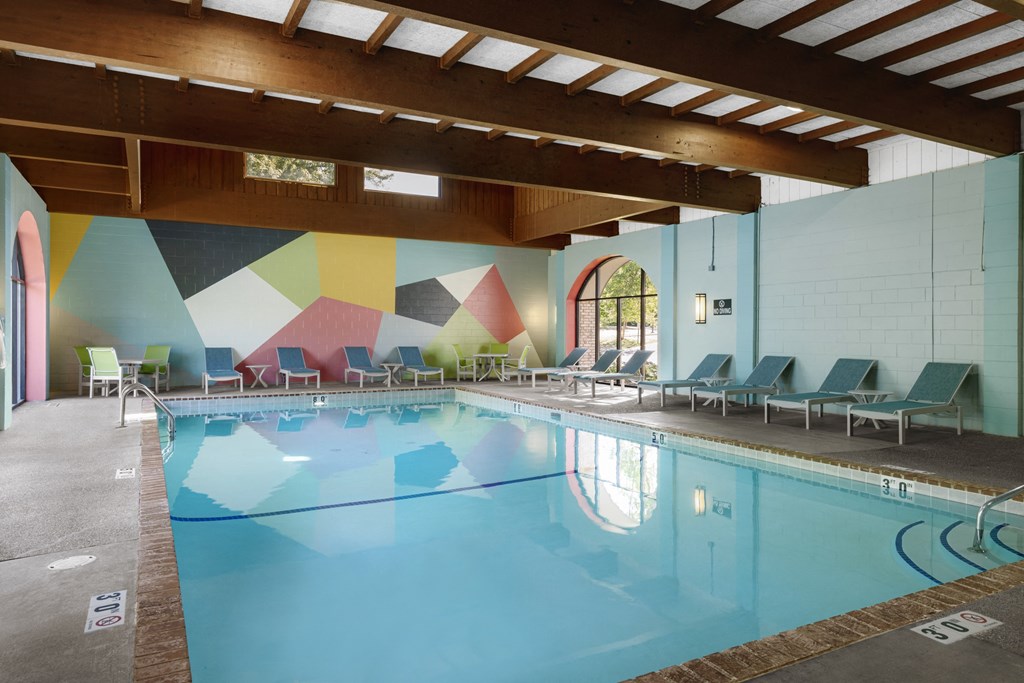 Indoor Pool View at Pebblebrook Flats, Bloomington, Minnesota