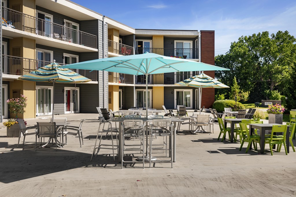 Shaded Lounge Area at Pebblebrook Court, Minnesota