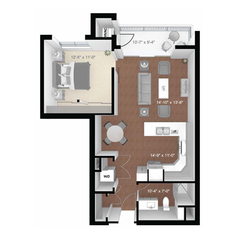 Prescott Floor Plan at Expo, Minneapolis, MN 55414