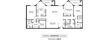Penthouse river walk floor plan at The Riverwood, Lilydale, MN