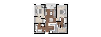 a 3d floor plan with a brown and black floor at Expo, Minneapolis, 55414
