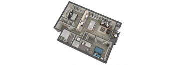 Regina Floor plan 1,050 Sq.Ft. at The Whit, Minnesota, 55404