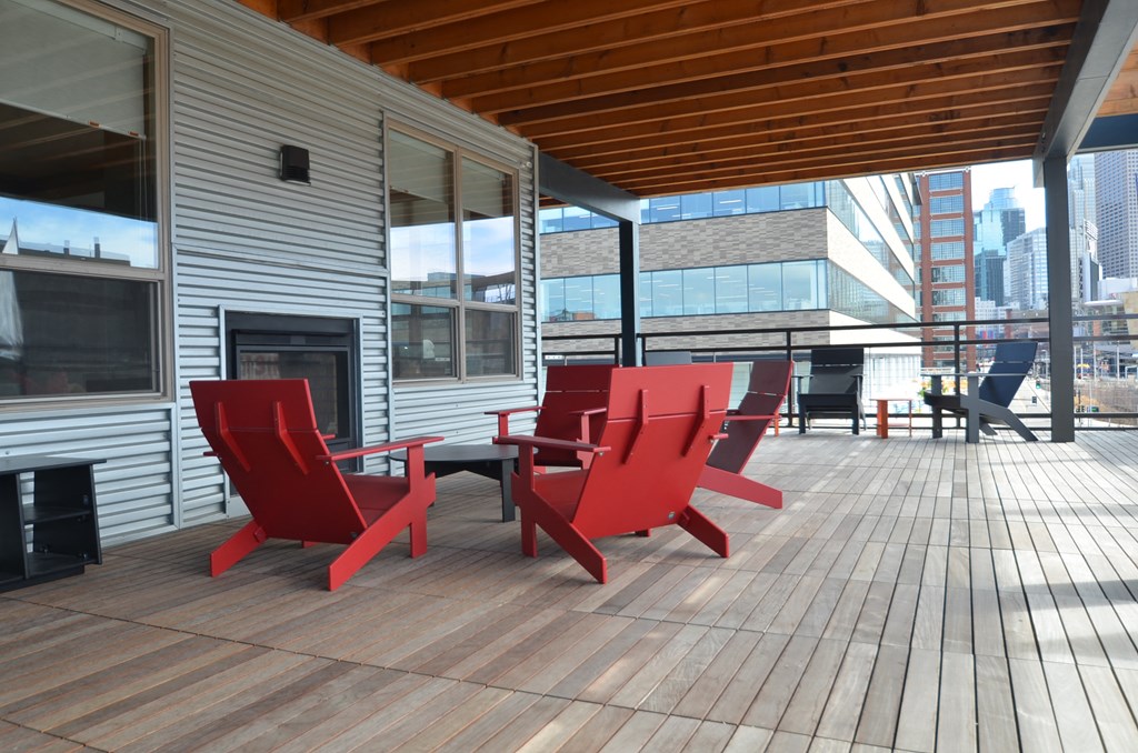 Rooftop seating at The Palmer, Minneapolis